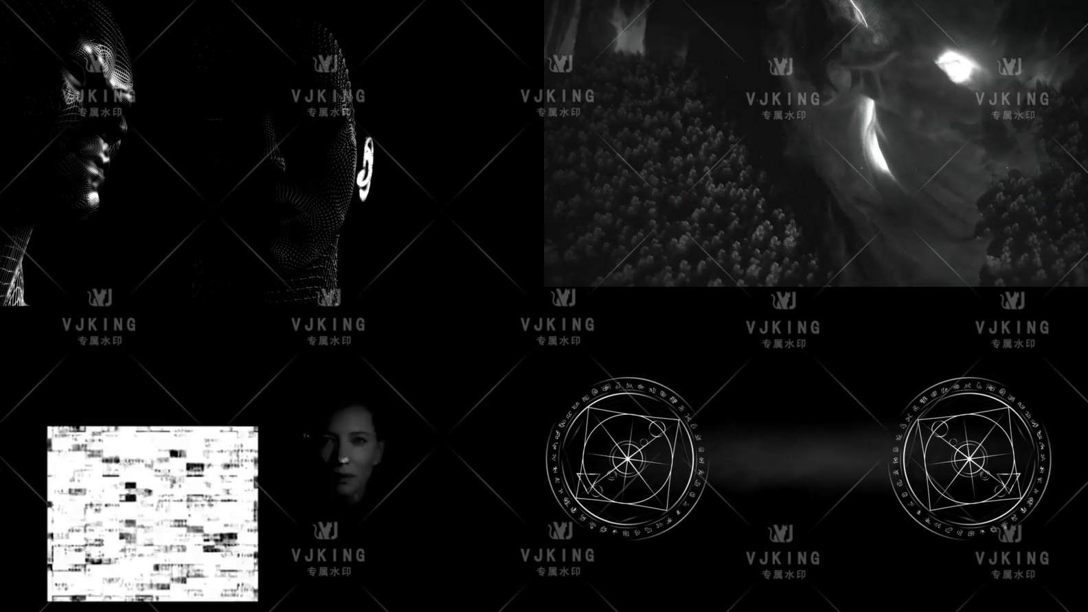 暗黑系 Techno VJ 素材|21 个成套打包